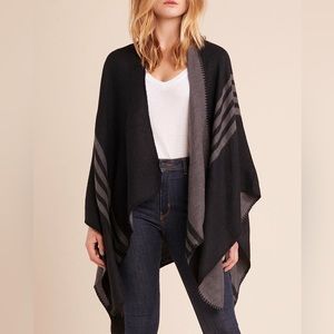 BB Dakota Black and Gray Cape Scarf